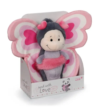 Nici Plyšový motýlek Love - 21 cm - v dárkové krabičce