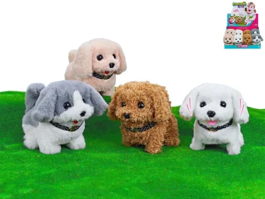 Mikro trading Pejsek plyšový - 18 cm - chodící, se zvukem