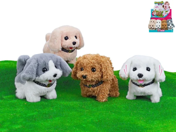 Mikro trading Pejsek plyšový - 18 cm - chodící, se zvukem