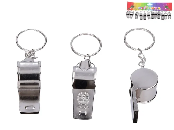 Mikro trading Přívěsek na klíče - Píšťalka kov - 4,5 cm