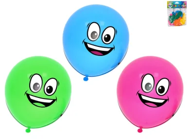 Wiky Balónky nafukovací s obličejem - 10 ks v sáčku