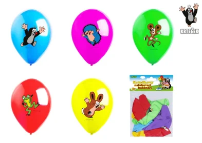 Wiky Krtečkovy nafukovací balónky - 30 cm - Krtek a kamarádi - 5 ks v sáčku
