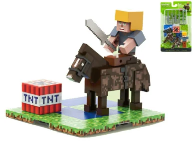 Wiky Stavebnice Magnet World - Bojovník s koněm a doplňky