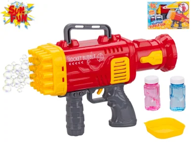 Mikro trading Sun Fun - Bublifukovač pistole na baterie - 21 cm - s náplní 2 ks