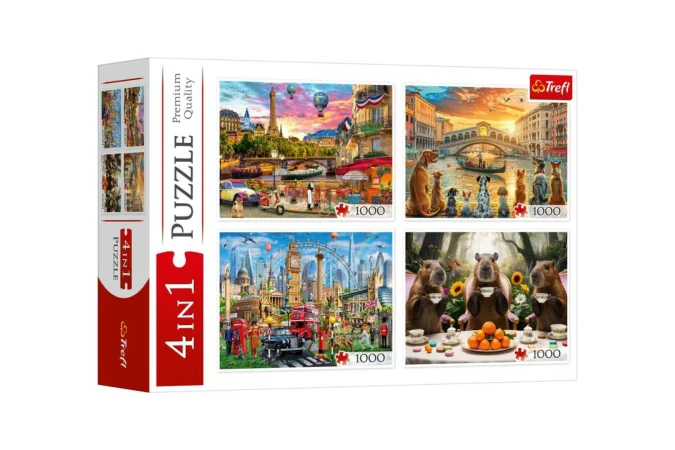 Trefl Puzzle - Malovaná města + Kapybary - 4000 dílků