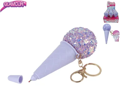 Mikro trading Glamour - Přívěsek na klíče / propiska ve tvaru zmrzliny - 14 cm