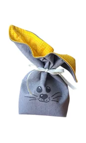 LKV Lomnice Velikonoční dárkový sáček - Zajíček - šedo-žlutá