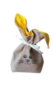 LKV Lomnice Velikonoční dárkový sáček - Zajíček - hnědo-žlutá