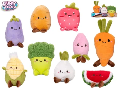 Mikro trading Fluffy Menu - Ovoce a zelenina plyšové - 9 druhů
