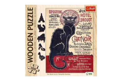 Trefl Dřevěné puzzle - Černá kočka - 200 dílků