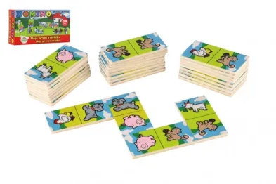 Teddies Domino dřevěné Moje první zvířátka
