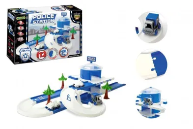 WADER Garáž + dráha Kid Cars 3D policie - 3,8 m