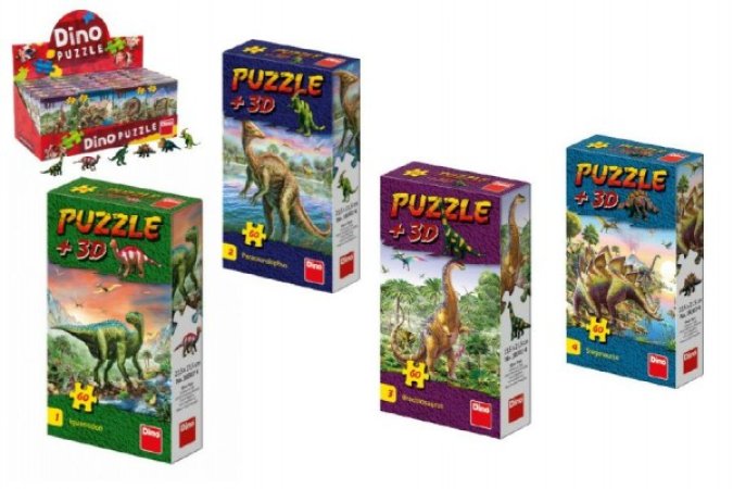 Dino Puzzle - Dinosauři - 60 dílků + Figurka