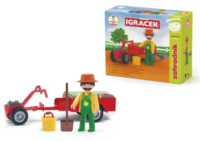 Efko IGRÁČEK - Zahradník - figurka s traktůrkem a příslušenstvím