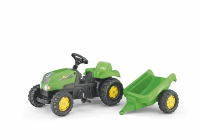 ROLLYTOYS Šlapací traktor Rolly Kid s vlečkou - zelený