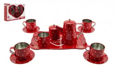 Teddies Nádobí červené plechové - 14 ks