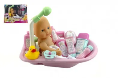 Teddies Miminko koupací s vaničkou a doplňky - 30 cm