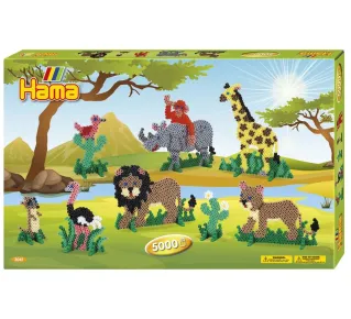 Hama Zažehlovací korálkový set MIDI - Velká dárková sada - Safari