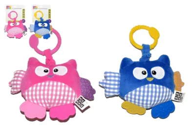 Wiky Sova vibrující nad postýlku, chrastítko - 21 cm