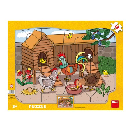 Dino Puzzle deskové - Zvířátka - 12 dílků