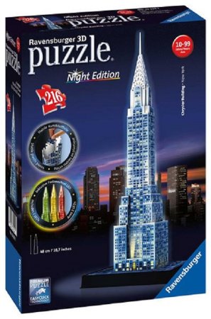 Ravensburger 3D Puzzle svítící - Chrysler building (Noční edice) - 216 dílků