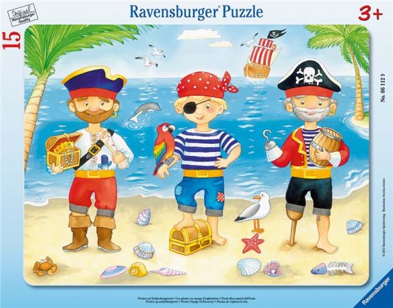 Ravensburger Puzzle v rámečku - Piráti a jejich poklad - 15 dílků