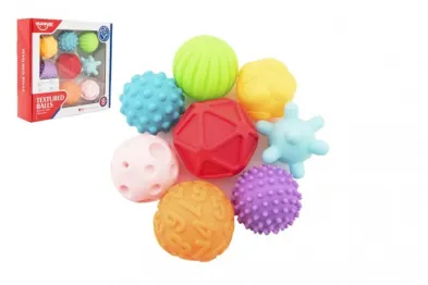 Teddies Sada míčků s texturou - 8 ks