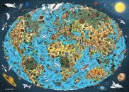 Dino Puzzle - Kreslená mapa světa - 1000 dílků