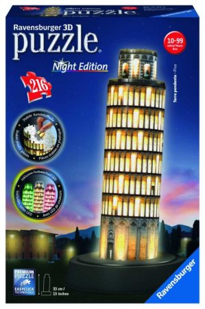 Ravensburger 3D Puzzle - Šikmá věž v Pise (Noční edice) - 216 dílků