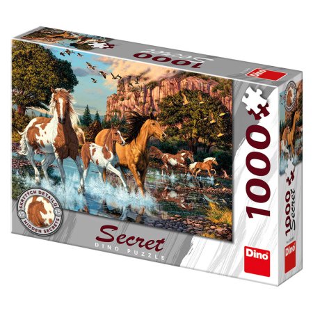Dino Puzzle - Koně 15 skrytých detailů - 1000 dílků