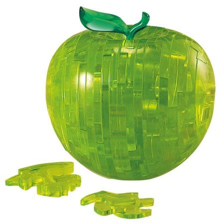 HCM Kinzel 3D Crystal puzzle - Jablko zelené - 44 dílků