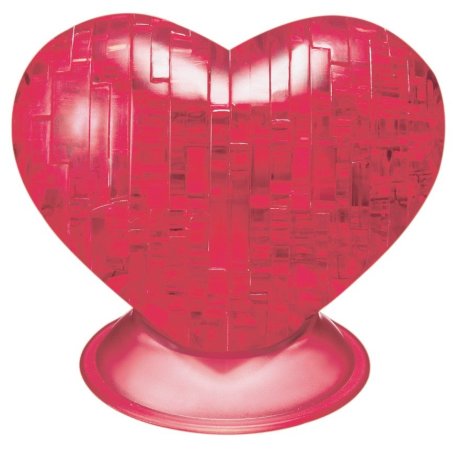 HCM Kinzel 3D Crystal puzzle - Srdce červené - 46 dílků