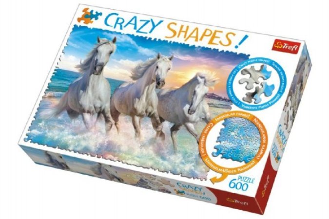 Trefl Puzzle Crazy Shapes! - Koně Cválající - 600 dílků