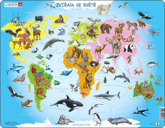 Larsen Puzzle - Zvířata ve světě - 28 dílků