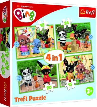 Trefl Puzzle - Bingův šťastný den 4v1 - 12, 15, 20 a 24 dílků