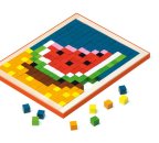 CUBIKA Pixel VI sladkosti - dřevěná mozaika - 400 kostiček a 7 předloh