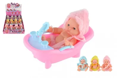 Teddies Miminko - Panenka ve vaničce - měkké tělo - 12 cm - 3 druhy