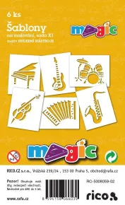 PRIMO MAGIC Papírové šablony - sada X1 - HUDEBNÍ NÁSTROJE