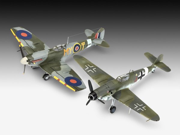 Revell ModelSet - Plastikový model letadla Bf109G-10 & Spitfire Mk.V