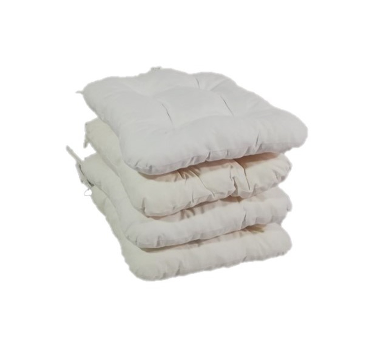 LKV Lomnice Podsedák na židli foukaný se šňůrkou - 40 x 40 cm - bílá - sada 4 ks