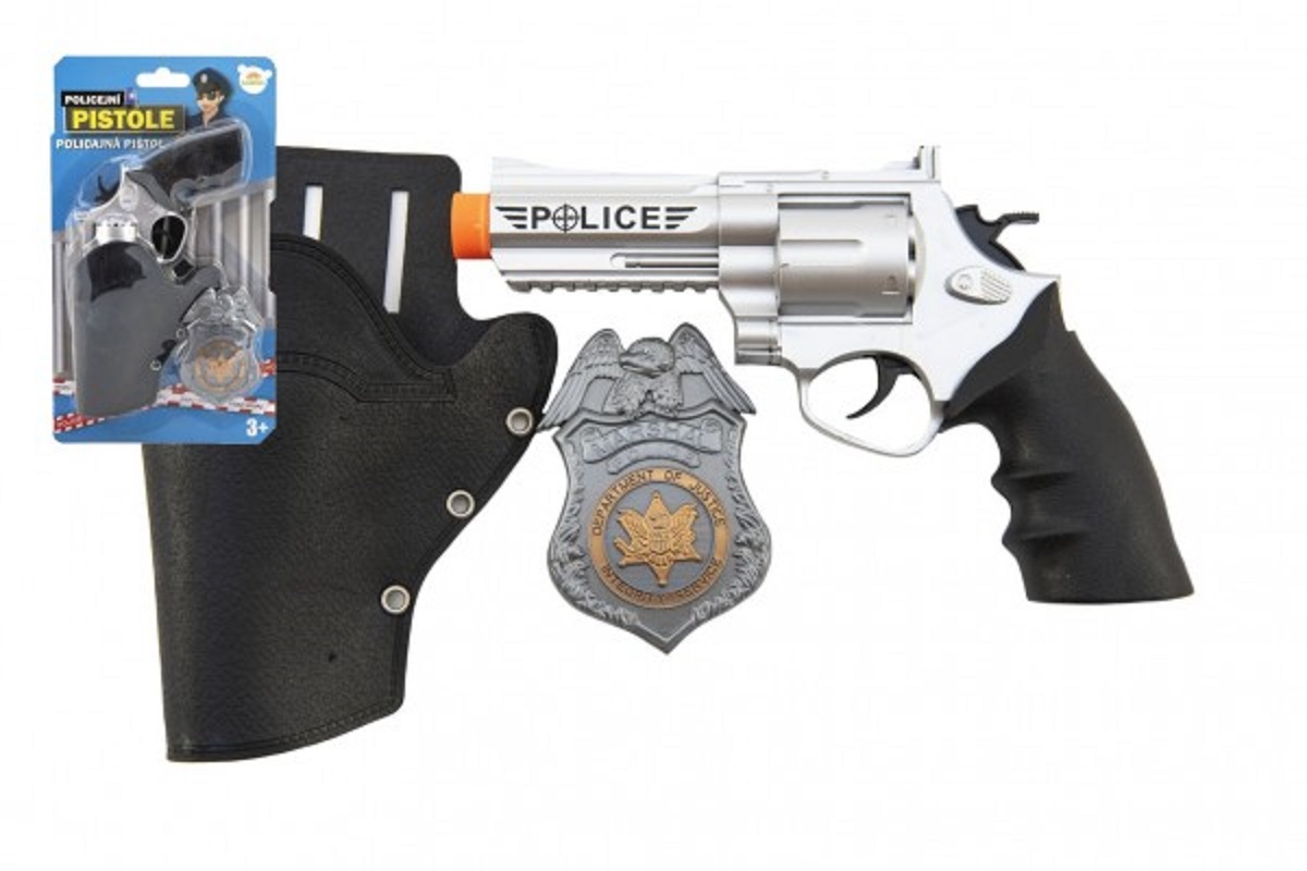 Teddies Policejní pistole klapací - 20 cm