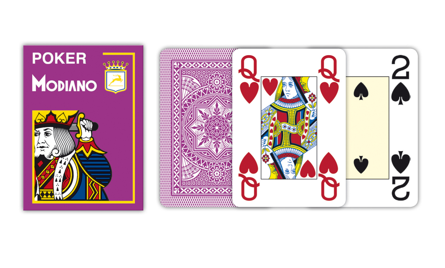 Modiano Texas Poker Size - 4 Jumbo Index - Profi plastové karty - fialová