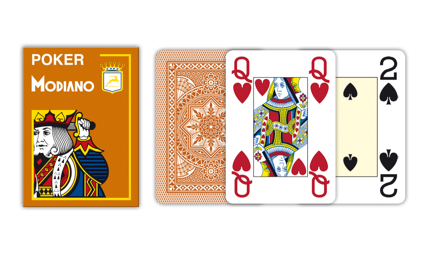 Modiano Texas Poker Size - 4 Jumbo Index - Profi plastové karty - hnědá