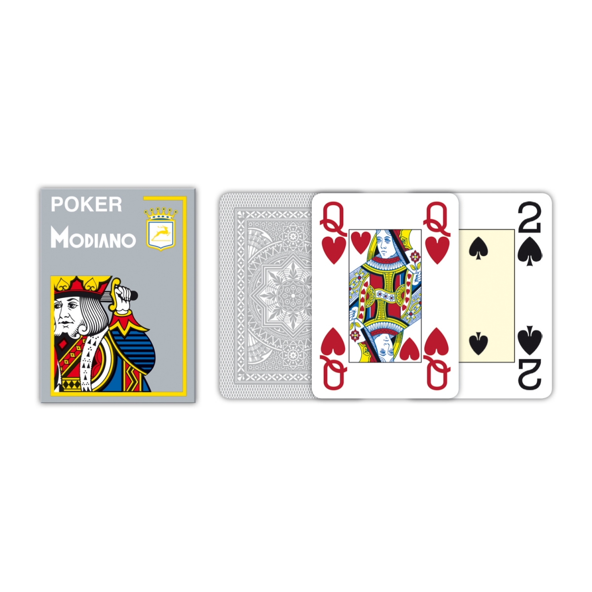 Modiano Texas Poker Size - 4 Jumbo Index - Profi plastové karty - šedá