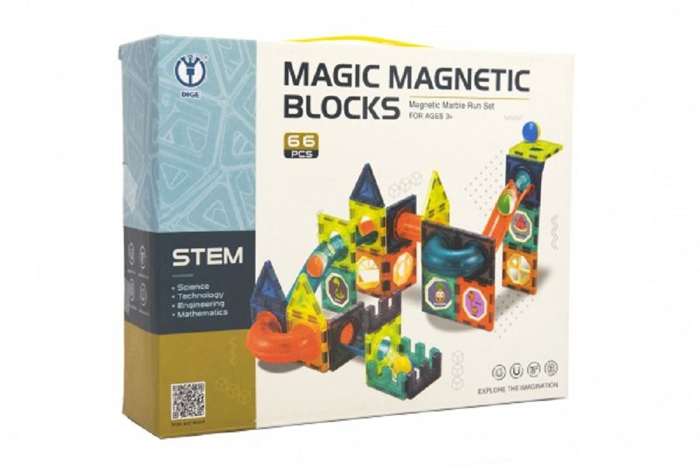 Teddies Magnetická stavebnice - 66 ks