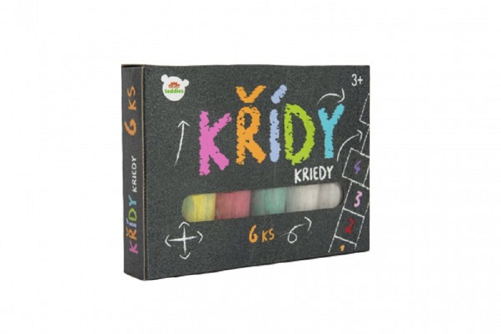 Teddies Křídy barevné chodníkové - 6 ks
