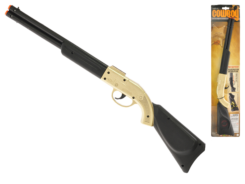 Mikro trading Puška kovbojská klapací - 50 cm - zlatá