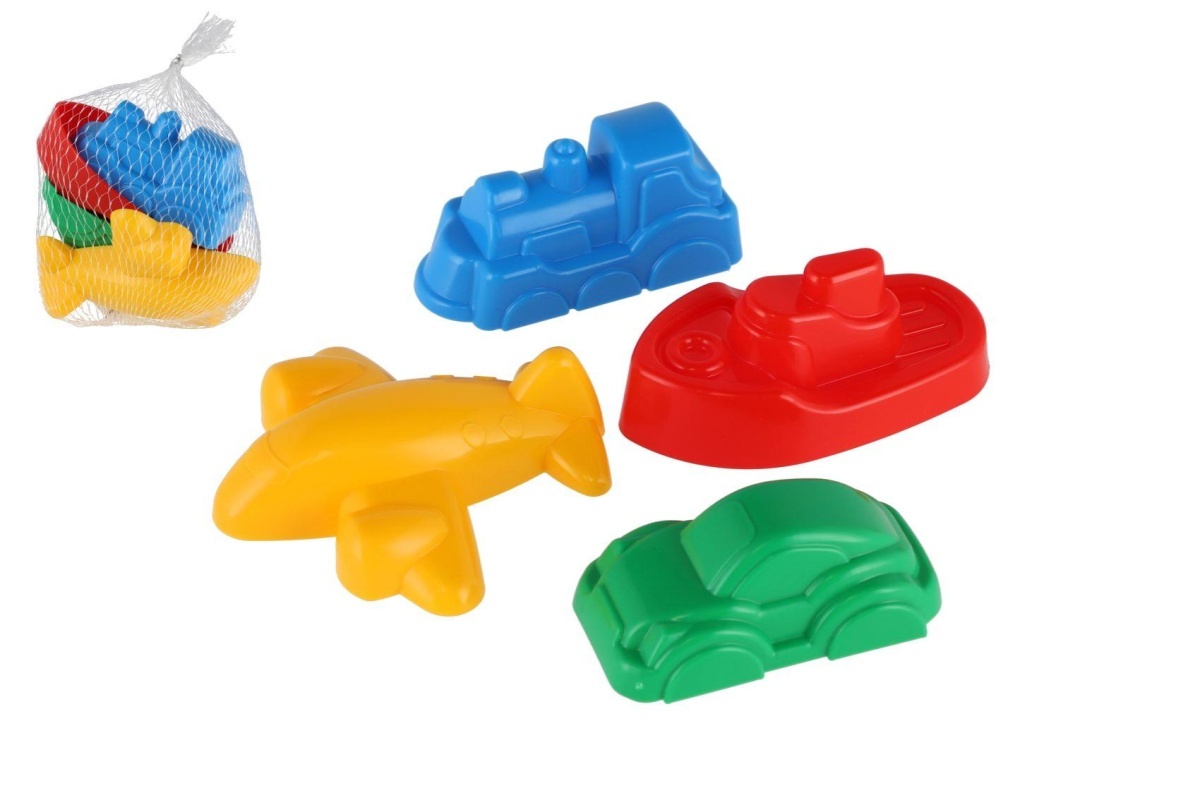 Teddies Formičky - Bábovky na písek - 4 ks - Dopravní prostředky