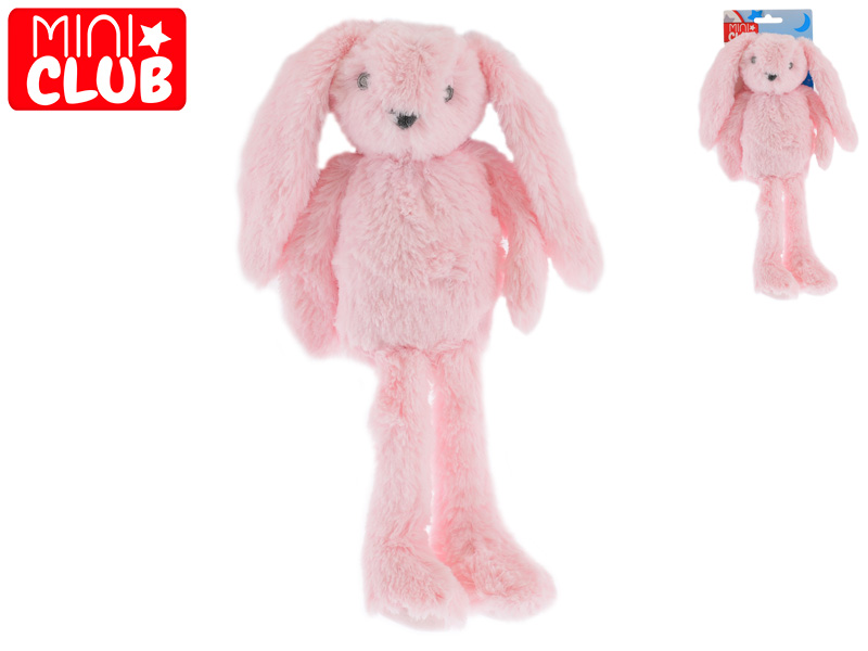 Mikro trading Mini Club - Zajíček plyšový - dlouhé nohy - 37 cm - růžová