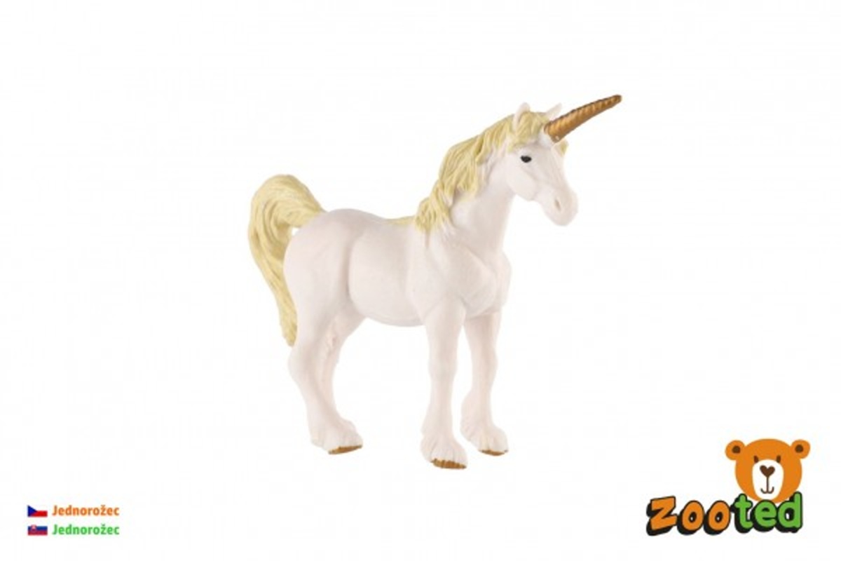 Teddies Jednorožec bílo-zlatý - zooted - 16 cm